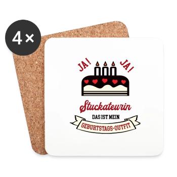 Geburtstag Stuckateurin Stuckateur Frau Handwerker - Untersetzer (4er-Set) - Weiß - Vorne