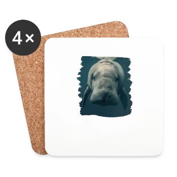 Manatee Dugongs Dugong - Coasters (set of 4) - white - Front
