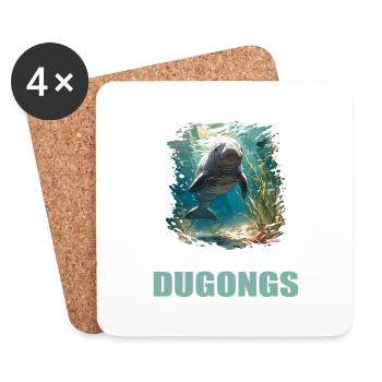 Manatee Dugongs Dugong - Coasters (set of 4) - white - Front