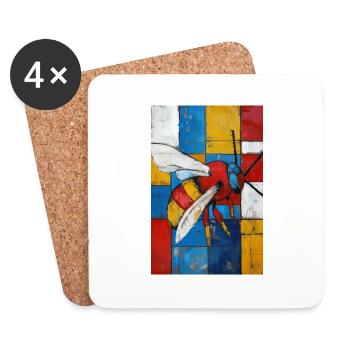 Bee - Coasters (set of 4) - white - Front