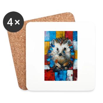 Hérisson - Dessous de verre (lot de 4) - blanc - Devant