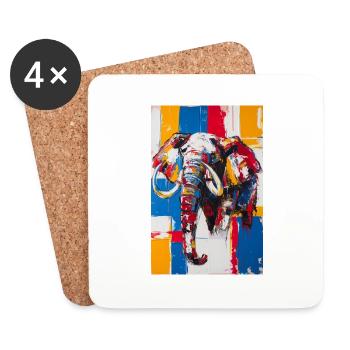 Mammut - Untersetzer (4er-Set) - Weiß - Vorne