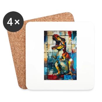 T-Rex - Coasters (set of 4) - white - Front