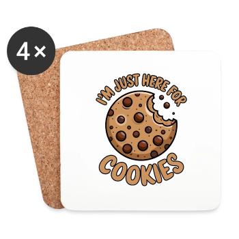 Cookies Disant Biscuits au Chocolat Cadeau de Cookie Drôle - Dessous de verre (lot de 4) - blanc - Devant