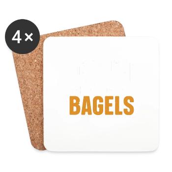 Bagel Lover Art Bagels - Dessous de verre (lot de 4) - blanc - Devant