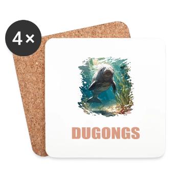 Manatee Dugongs Dugong - Coasters (set of 4) - white - Front