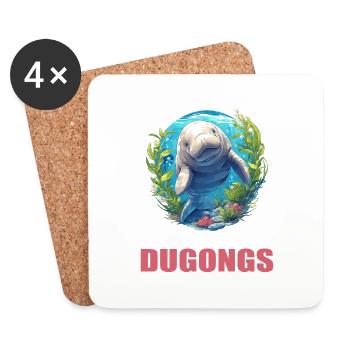 Manatee Dugongs Dugong - Coasters (set of 4) - white - Front