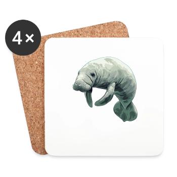 Seekuh Manatees Manatee - Untersetzer (4er-Set) - Weiß - Vorne