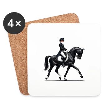 Cavalière de dressage - Dessous de verre (lot de 4) - blanc - Devant