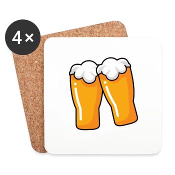 Prost Bierglas Kostüm Biere Volksfest Bier Glas - Untersetzer (4er-Set) - Weiß - Vorne