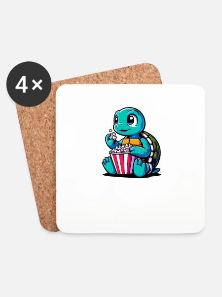 Slow down and snack up - Untersetzer (4er-Set) - Weiß