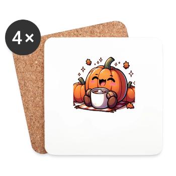 Épices de citrouille et tout est bon - Dessous de verre (lot de 4) - blanc - Devant
