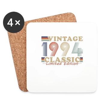 1994 Vintage Retro Geburtstagsgeschenk - Untersetzer (4er-Set) - Weiß - Vorne