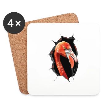 Flamingo - Coasters (set of 4) - white - Front