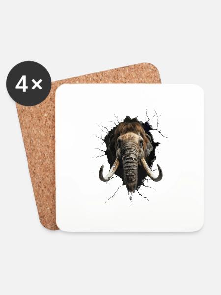 Mammut - Untersetzer (4er-Set) - Weiß
