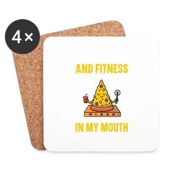 Je m’intéresse au yoga et au fitness. Yoga - Dessous de verre (lot de 4) - blanc - Devant