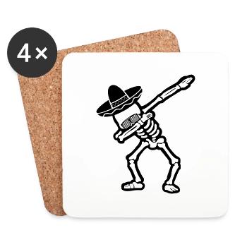 Tamponnage cool du crâne - Dessous de verre (lot de 4) - blanc - Devant