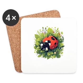 Ladybug Marienkäfer - Untersetzer (4er-Set) - Weiß - Vorne