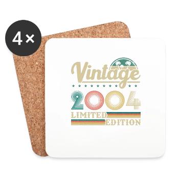 2004 Vintage Retro Geburtstagsgeschenk - Untersetzer (4er-Set) - Weiß - Vorne