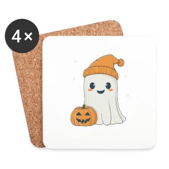 Halloween Geschenk Frauen Geist Männer Kinder Deko - Dessous de verre (lot de 4) - blanc - Devant