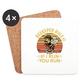 Beekeeper 1 Rule If I Run You Run - Untersetzer (4er-Set) - Weiß - Vorne