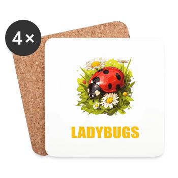 Ladybug Marienkäfer - Coasters (set of 4) - white - Front