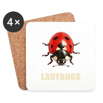 Ladybug Marienkäfer - Coasters (set of 4) - white - Front