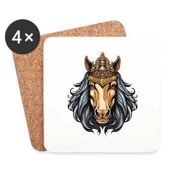 Horse Crown - Coasters (set of 4) - white - Front