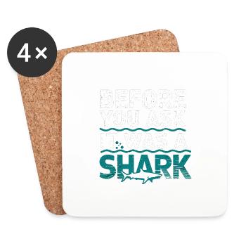 Before You Ask It Was A Shark 6 - Untersetzer (4er-Set) - Weiß - Vorne