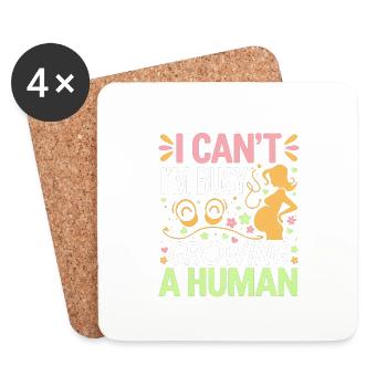I Can't I'm Busy Growing A Human 8 - Untersetzer (4er-Set) - Weiß - Vorne