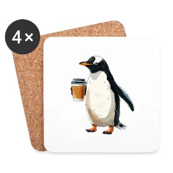 Pingouin - Dessous de verre (lot de 4) - blanc - Devant