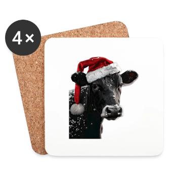 Vache - Dessous de verre (lot de 4) - blanc - Devant