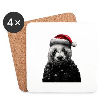 Panda - Untersetzer (4er-Set) - Weiß - Vorne