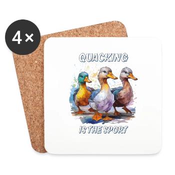 DUCK QUACKING IS THE SPORT - Coasters (set of 4) - white - Front