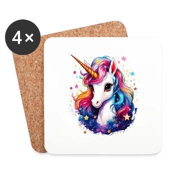Licorne - Dessous de verre (lot de 4) - blanc - Devant