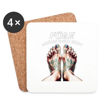 FEET BELONG IN GOOD HANDS - Coasters (set of 4) - white - Front