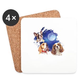 Apportez du style avec notre Cool Dog - Dessous de verre (lot de 4) - blanc - Devant
