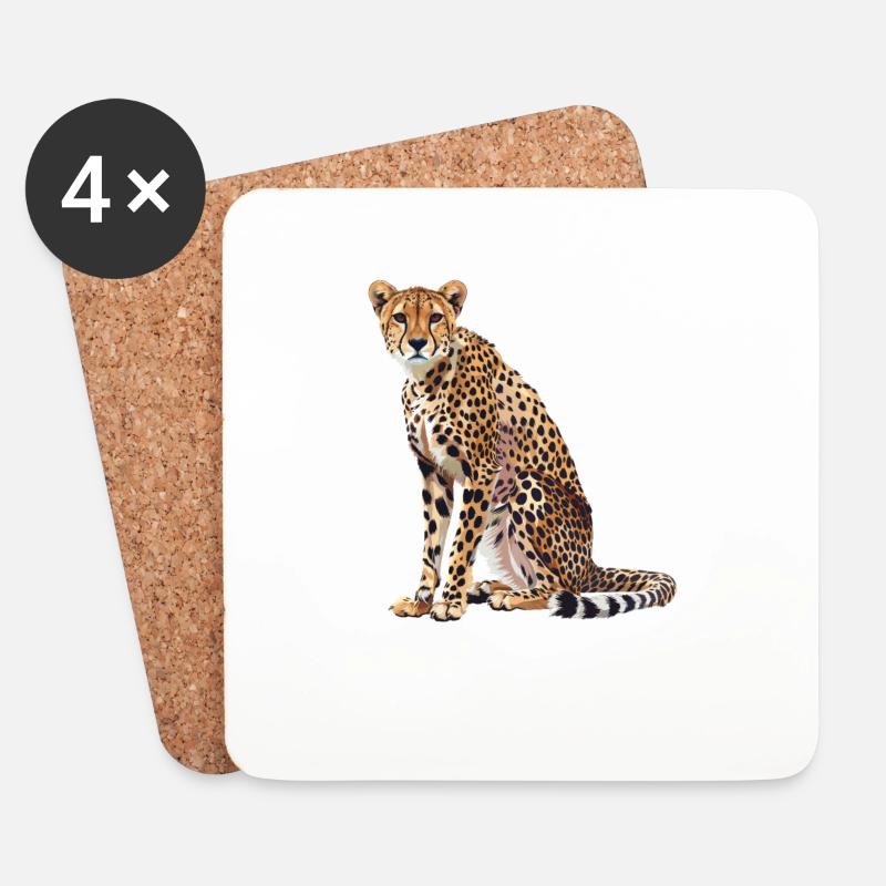 Cheetah Geparde Gepard - Untersetzer (4er-Set) - Weiß