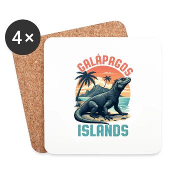 Îles Galapagos - Dessous de verre (lot de 4) - blanc - Devant
