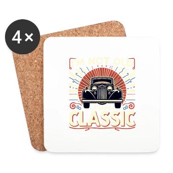 JE NE SUIS PAS VIEUX, JE SUIS CLASSIQUE - Dessous de verre (lot de 4) - blanc - Devant