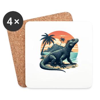 Iguana Galapagos - Coasters (set of 4) - white - Front