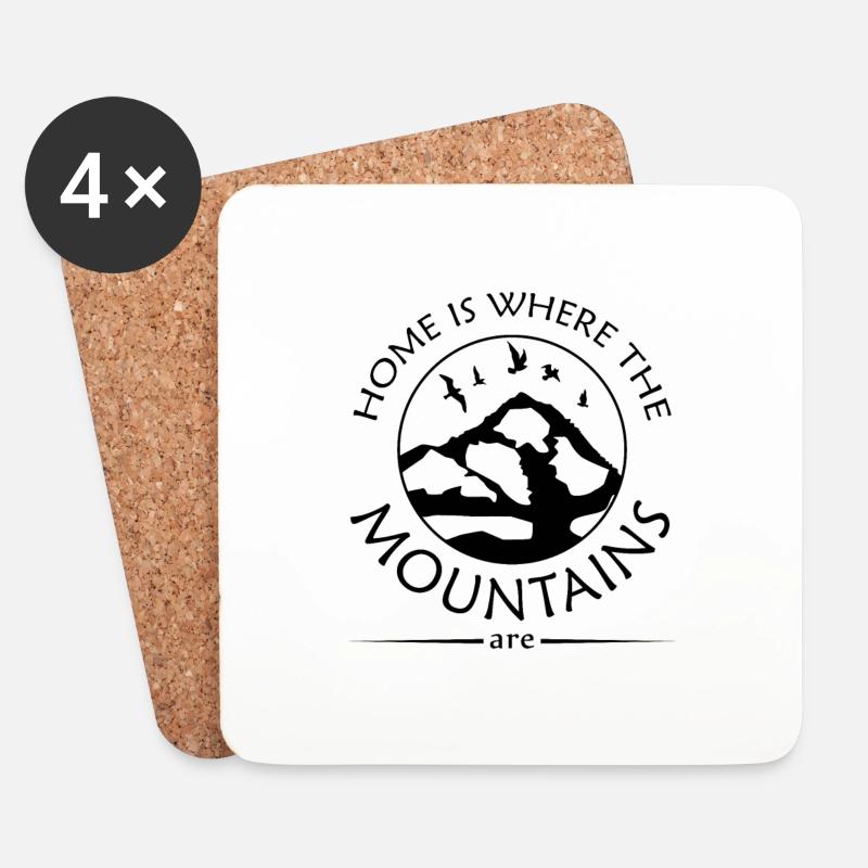 Home is where the mountains are - Untersetzer (4er-Set) - Weiß