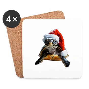 Tortue - Dessous de verre (lot de 4) - blanc - Devant