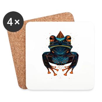 Grenouille - Dessous de verre (lot de 4) - blanc - Devant