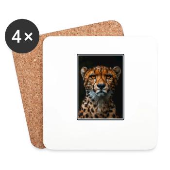Cheetah Geparde Gepard - Untersetzer (4er-Set) - Weiß - Vorne