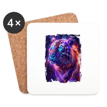 Tiger - Untersetzer (4er-Set) - Weiß - Vorne