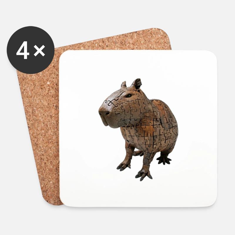 Wasserschwein - Untersetzer (4er-Set) - Weiß