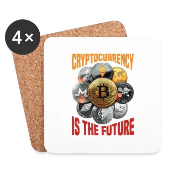 Cryptocurrency Is The Future - Untersetzer (4er-Set) - Weiß - Vorne