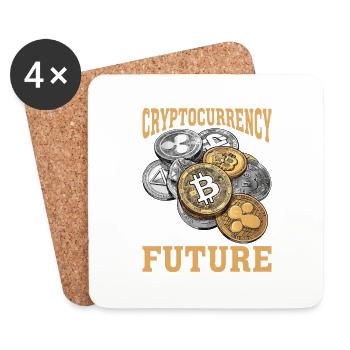 Cryptocurrency Is The Future 2 - Untersetzer (4er-Set) - Weiß - Vorne