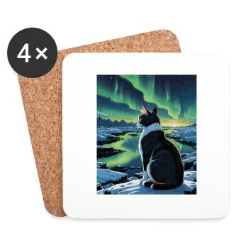 Aurora Feline Watcher - Untersetzer (4er-Set) - Weiß - Vorne